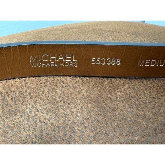 MK MICHAEL KORS SYNTHETIC LEATHER BROWN CLASSIC WOMENS BELT SIZE MEDIUM - Picture 5 of 8